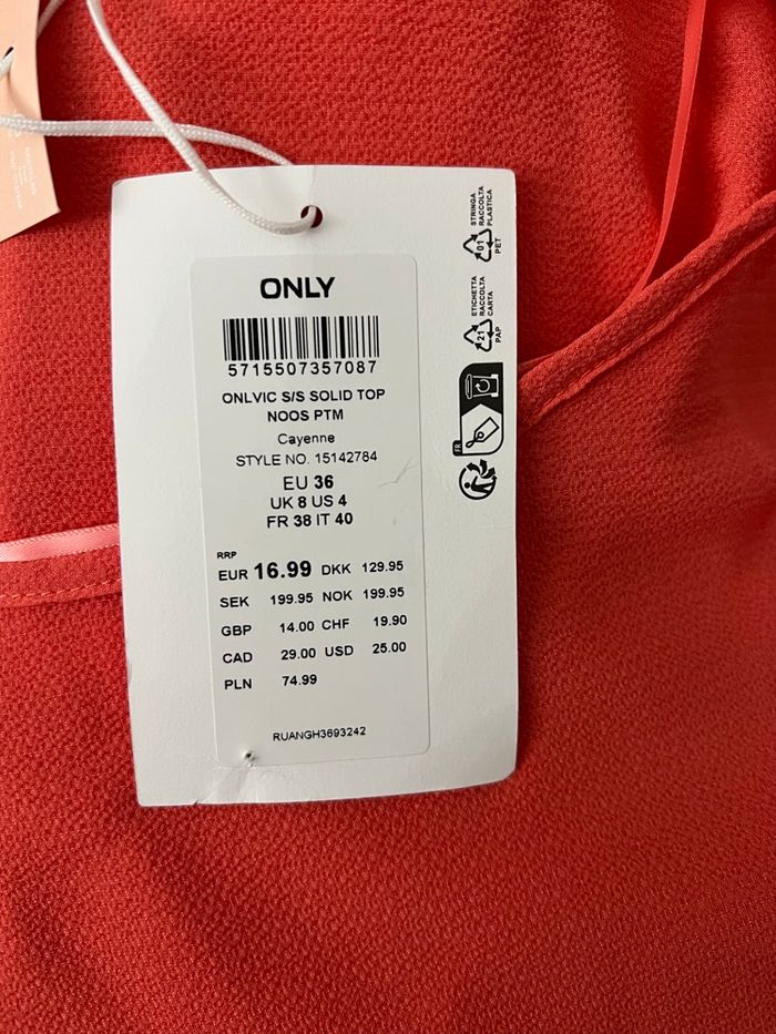 Blouse fluide manches courtes orange Only - photo numéro 7