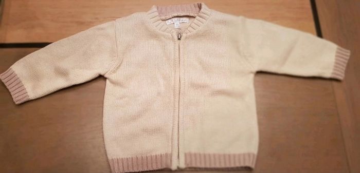 Gilet zippé beige bébé garçon 6 mois