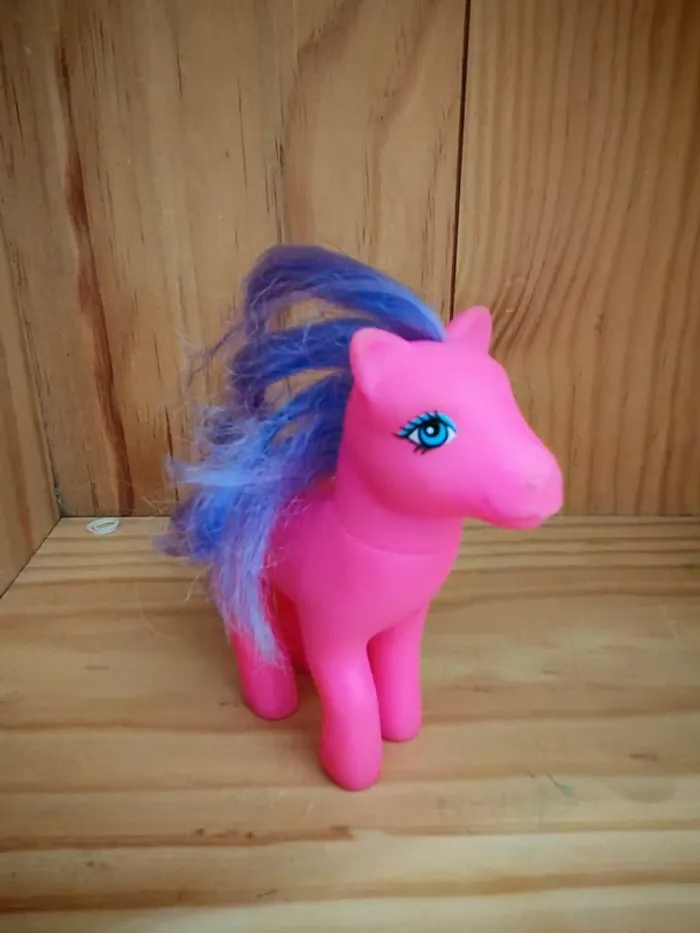 Petit poney rose crinière violette - photo numéro 3