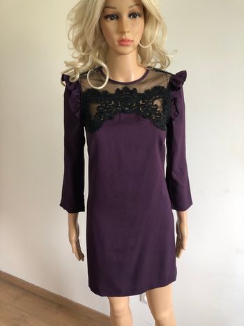 Robe prune et noire avec dentelle Morgan taille 36 jamais portée