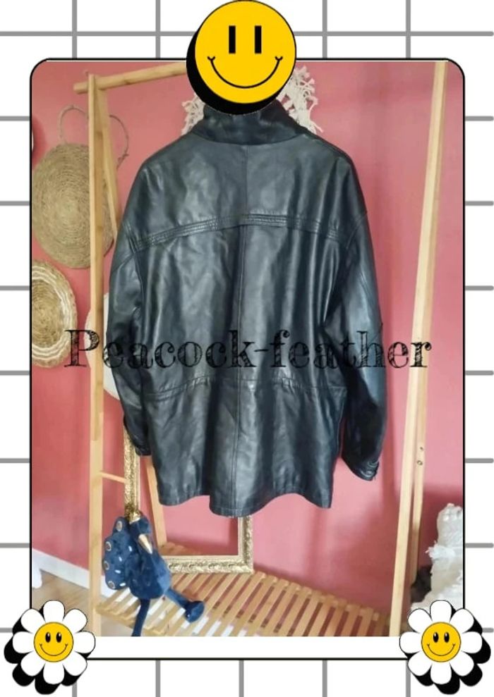 Veste cuir véritable homme noir 56 - photo numéro 9