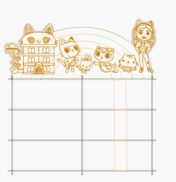 Meuble gabby 40 tonies avec arc en ciel