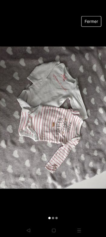 Lot 2 bodies manche longue 1mois