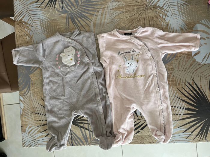 Pyjama velours 3 mois ouverture devant