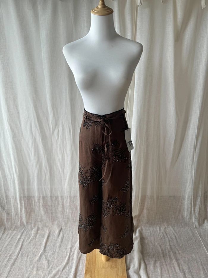 Pantalon brodé Zara