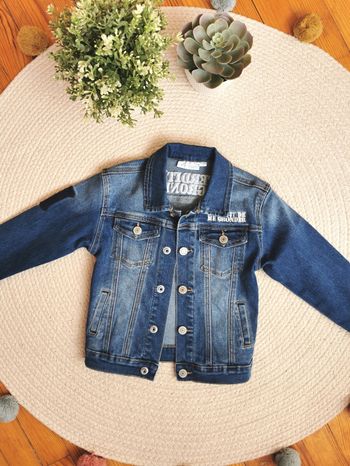 Veste en jeans Neuve interdit de me gronder garçon /fille 4 ans