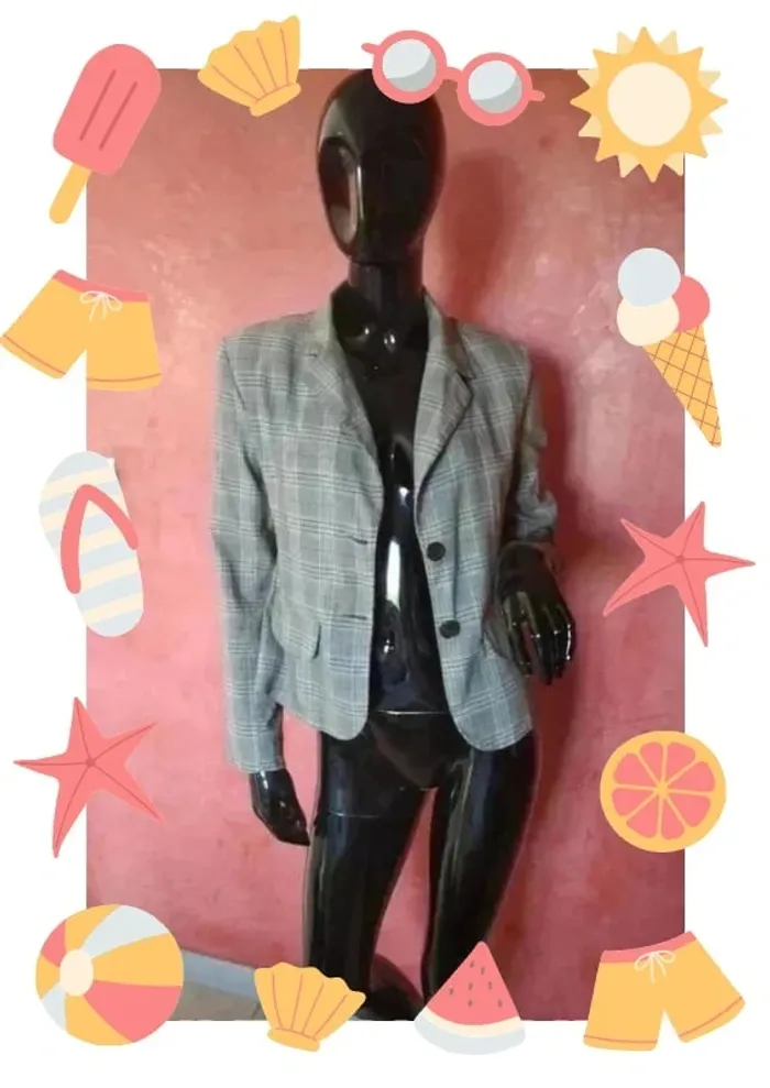 Veste blazer à carreaux