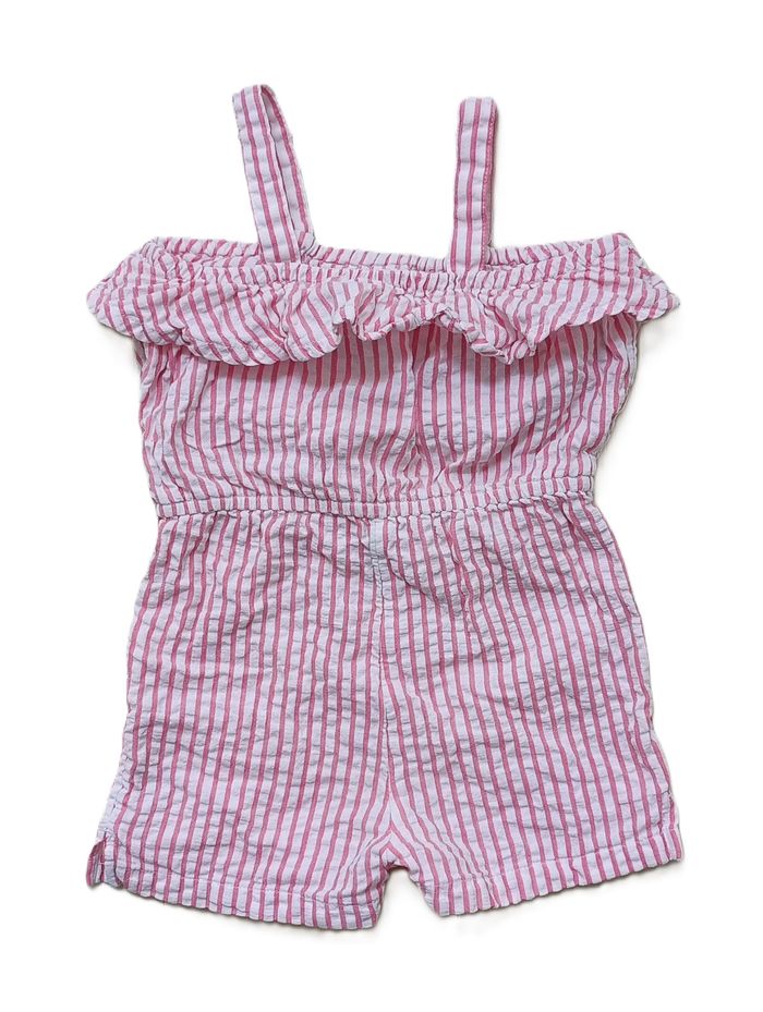 Combishort à rayures rose et blanc. C&A. Coton. Taille 12 mois. 80 cm. - photo numéro 7