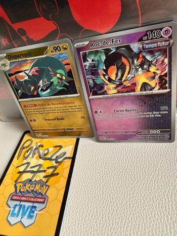 Lot 2 cartes Dispareptil pokeball Roc-de-fer masterball Pokémon EV8.5
