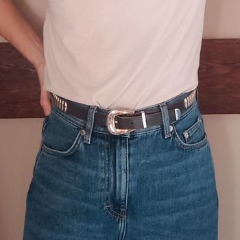 Ceinture grise empiècements argentés