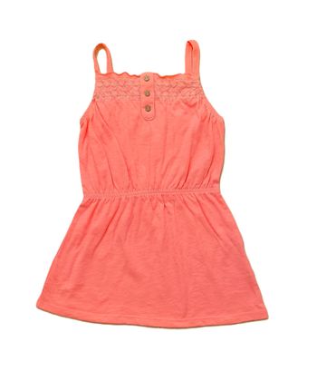 Robe corail à broderies. Kiabi. Taille 24 mois. 83 - 89 cm