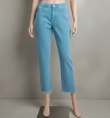 Jean Zara Droit - Bleu Turquoise (Taille 32)