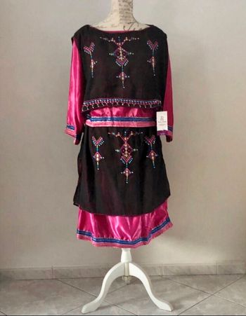 Ensemble chaoui noir et rose