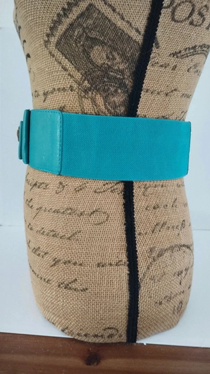 Ceinture bleu élastique noeud 80/90 cm - photo numéro 9