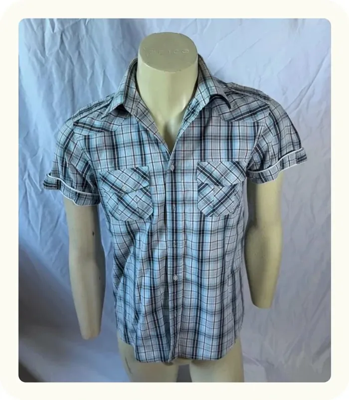 Chemise manches courtes carreaux Homme Diesel Taille M