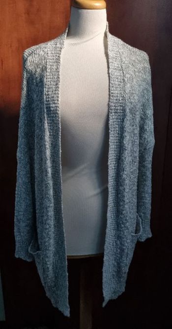 Long cardigan gris taille L