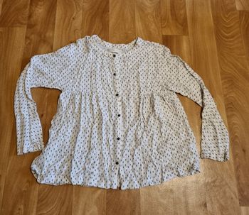 chemisier fille blanc imprimé zara girls 11/12 ans