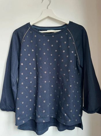 Sweat marine à pois
