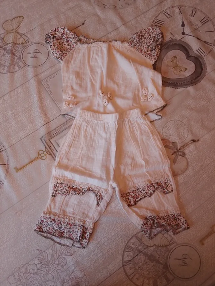 Ensemble été blouse pantalon 9 mois