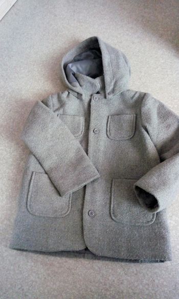 Manteau gris à capuche Galeries Lafayette