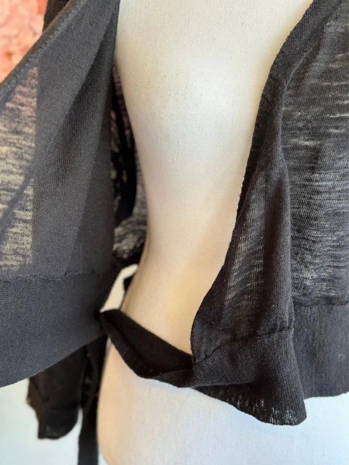 Blouse cache-cœur façon boléro en maille noire, taille S - Bimba y Lola - photo numéro 10