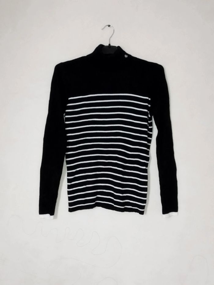 Pull col roulé bicolore - photo numéro 2