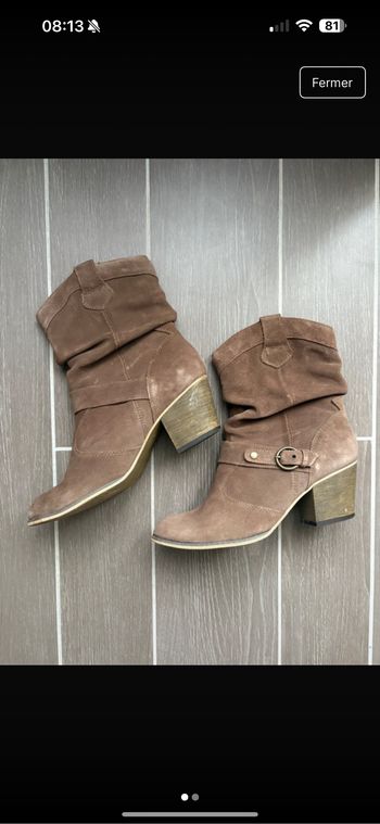 Bottines taupe à talons