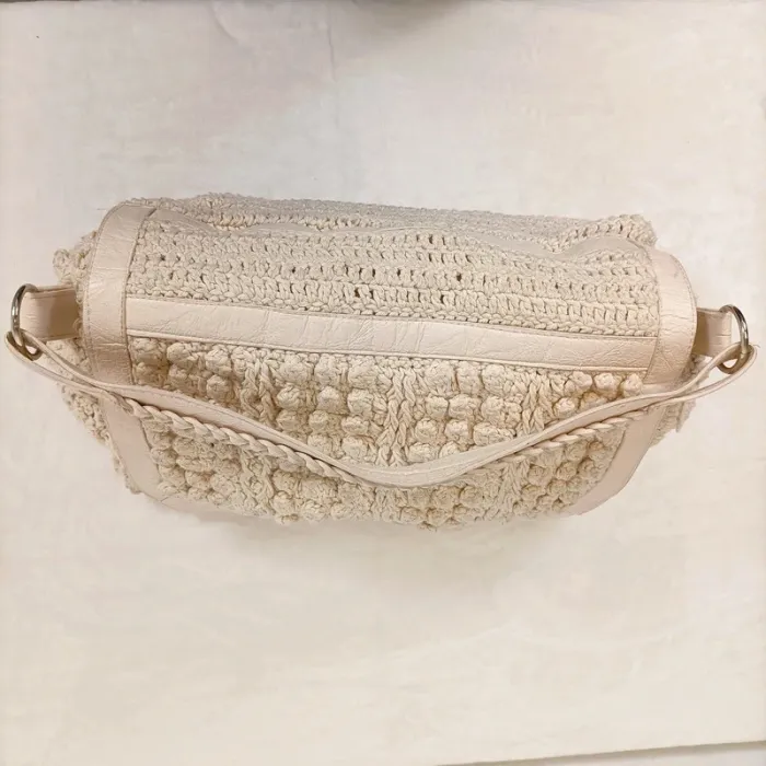 Sac à main beige crocheté crochet - esprit bohème chic S008 - photo numéro 4