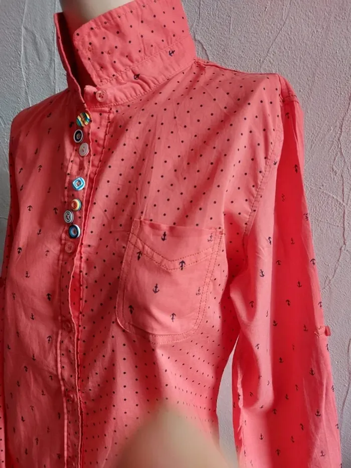Chemise originale à motifs 100% coton Taille M - photo numéro 4