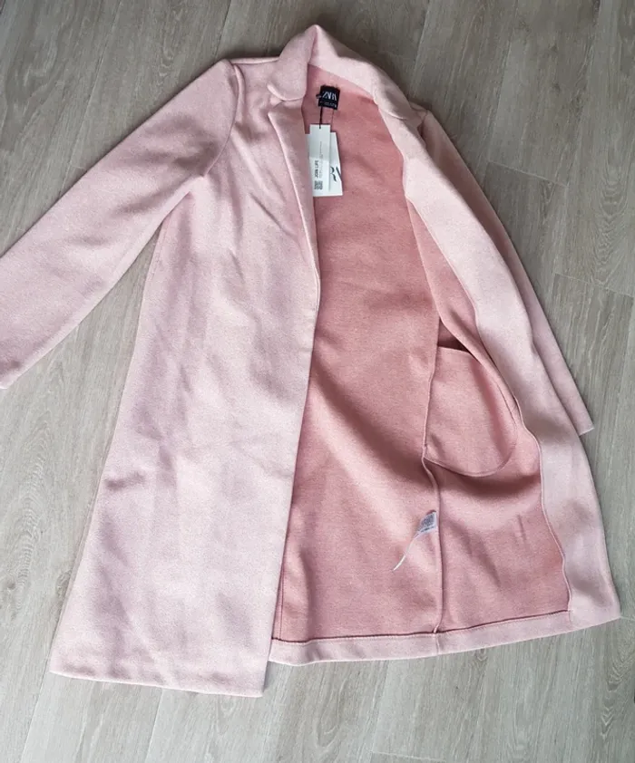Manteau Zara rose taille m - neuf - photo numéro 3