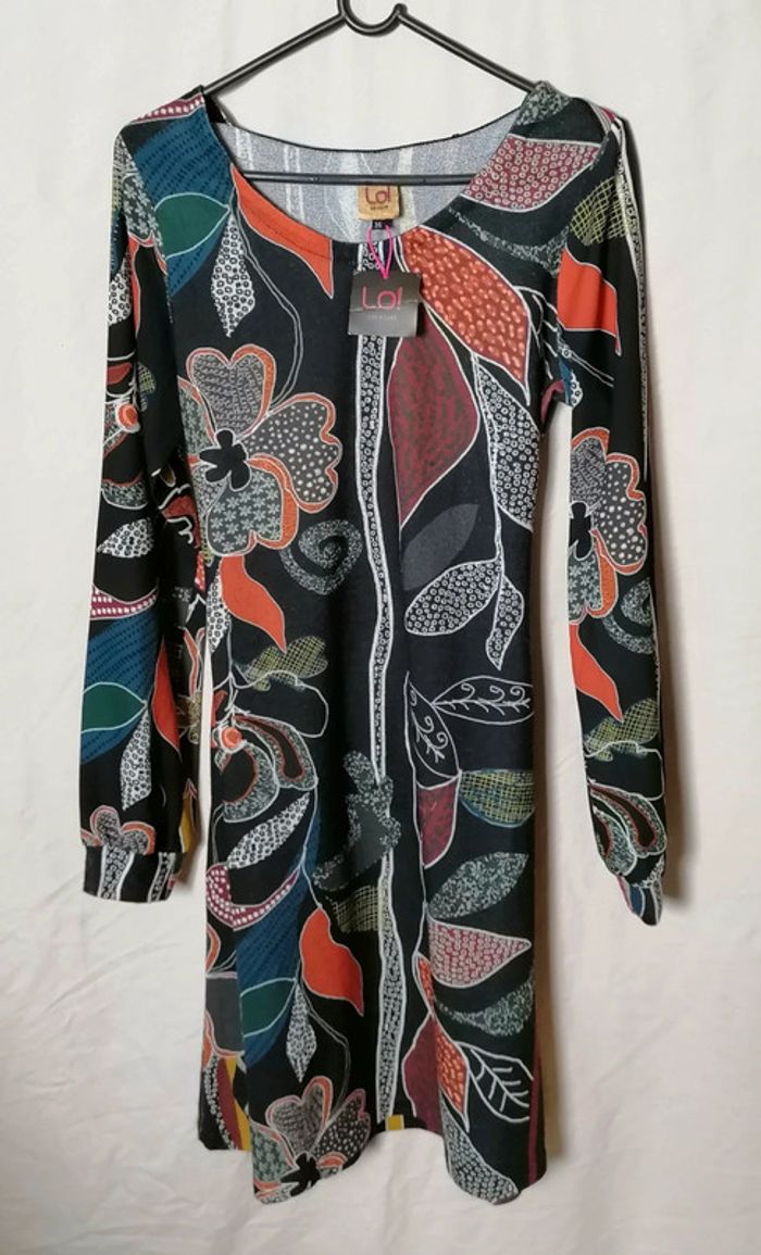 Robe ethniques fleurs noir multicolore taille 36 Lo! Les Filles - photo numéro 8