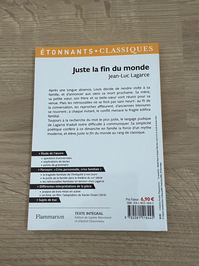 Livre Juste La Fin Du Monde de Jean-Luc Lagarce - photo numéro 2