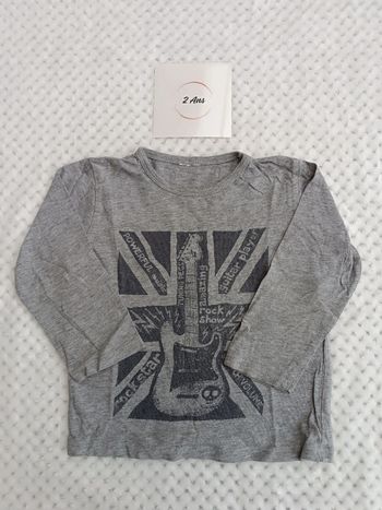 🔸Tee-shirt Manches Longues Gris Rock Star – 24 mois🔸