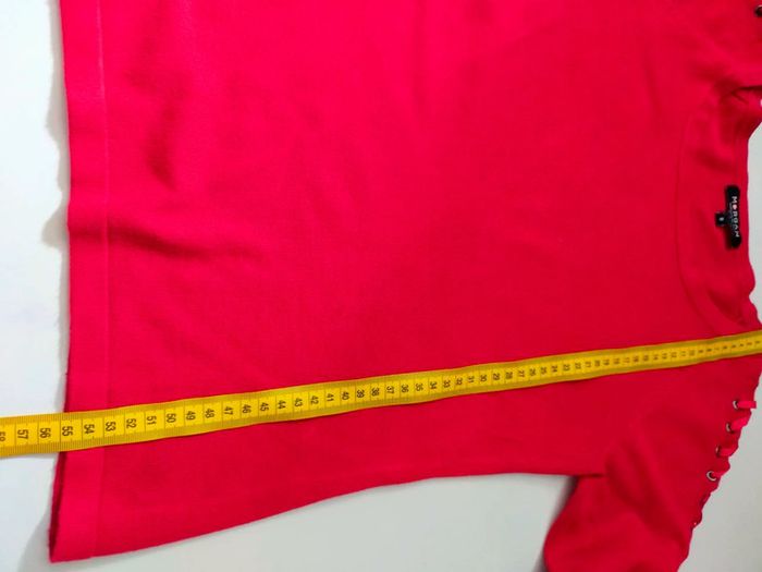 Pull rouge à lacets sur manches – Morgan – T. S - photo numéro 13