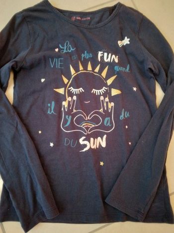 Tee shirt manches longues bleu marine