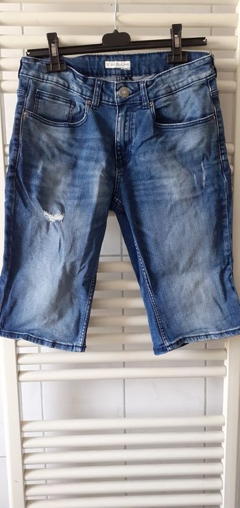 Short en jean effet usé