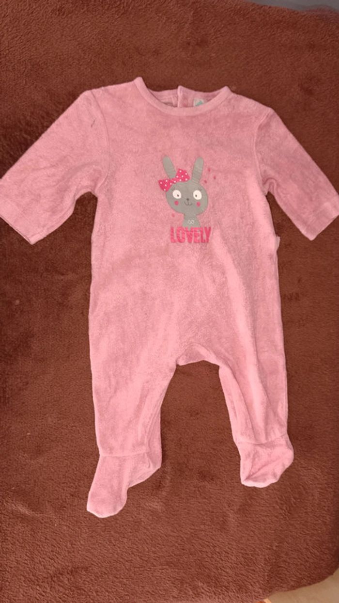 Pyjama velours lapin 3 mois