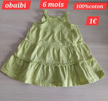 Robe obaïbi fille 6mois 