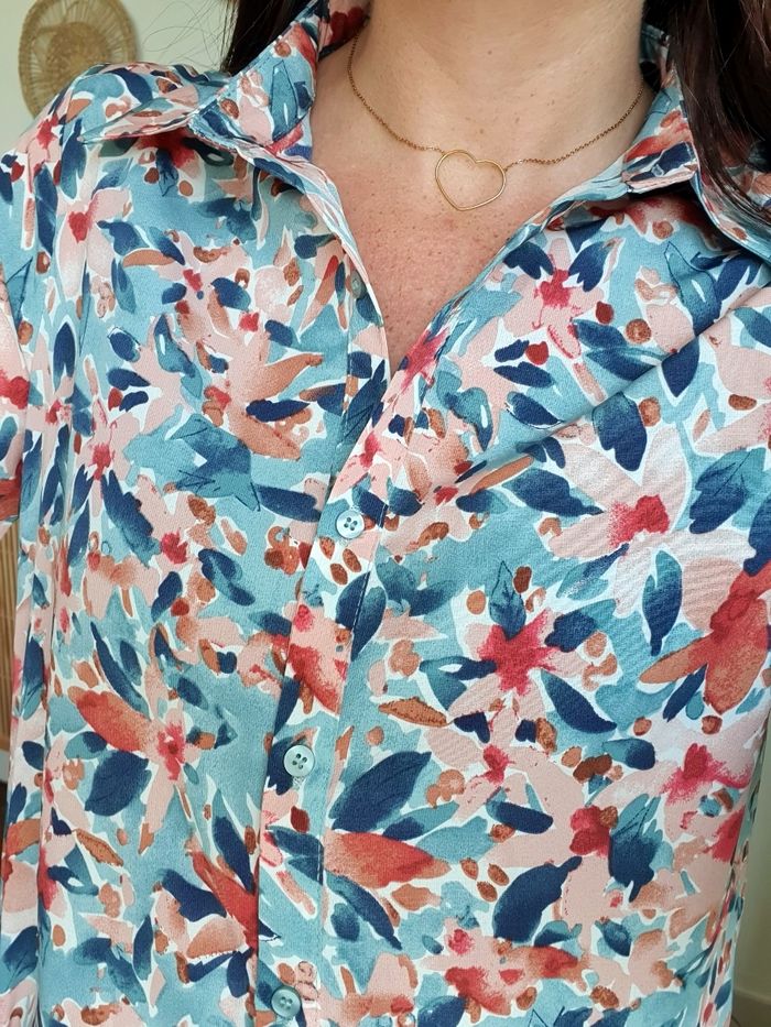 Chemise fleurie Lisbonne multicolore Taille M - photo numéro 5