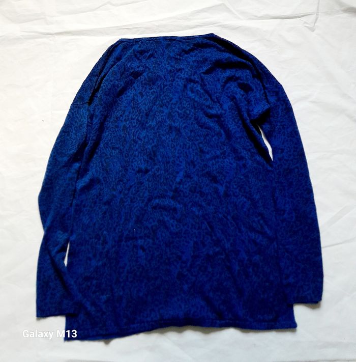 Tee shirt à manches longues femme épais bleu motif léopard In extenso taille M - photo numéro 3