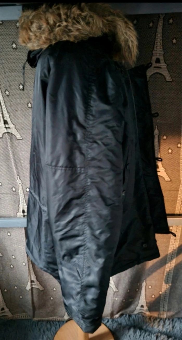 Manteau noir à capuche taille L mixte - photo numéro 2