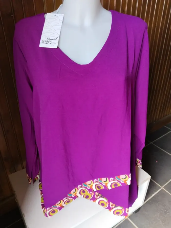 Sublime tunique blouse femme marque Piment rouge taille 48/50 - photo numéro 2