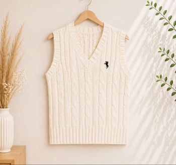 Gilet Sans Manches Écru