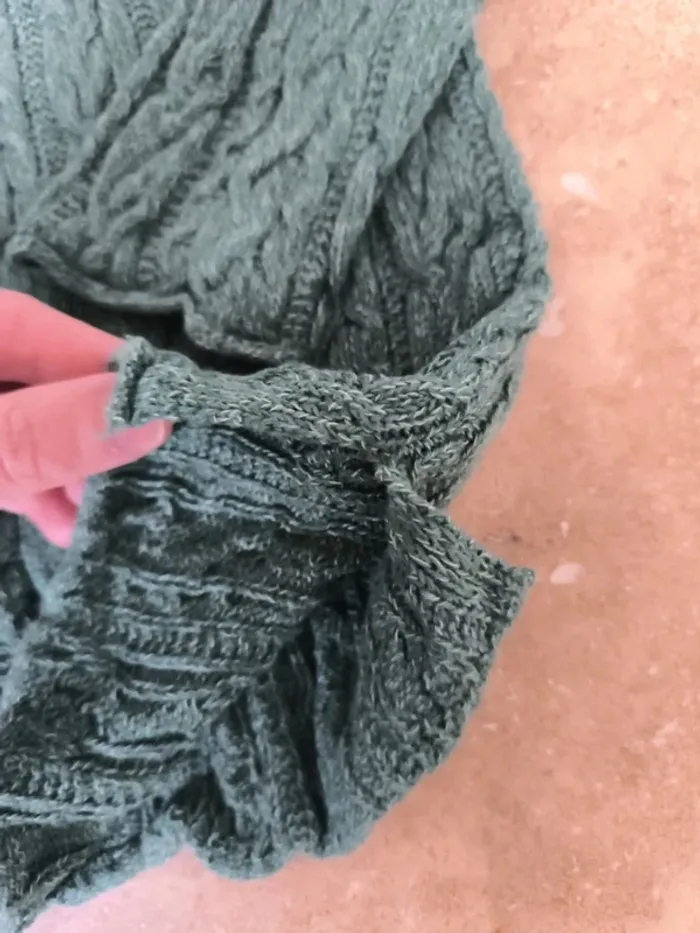 Pull Ralph Lauren vert d'eau femme torsadé excellent état taille L - photo numéro 7