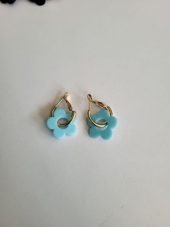 Boucles d'oreilles fleurs bleues