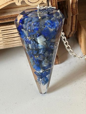 Pendule Orgonite & Lapis-Lazuli – Intuition et Protection Énergétique