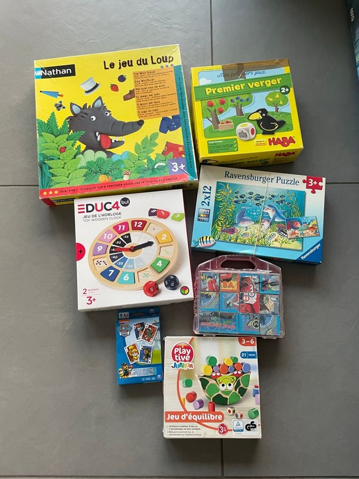 Lot 1: lot de 7 jeux jouet Haba Nathan Puzzle cartes - photo numéro 2