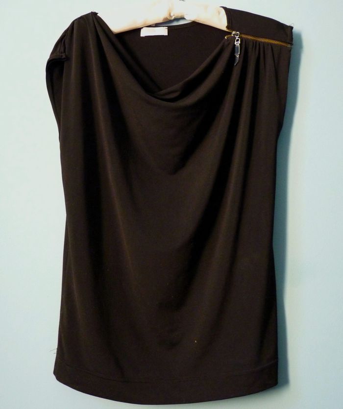 maillot haut Femme S 36 Cache cache fluide noir TBE zip épaules