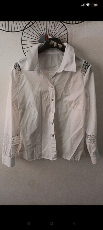 Chemise blanche manches longues dentelle