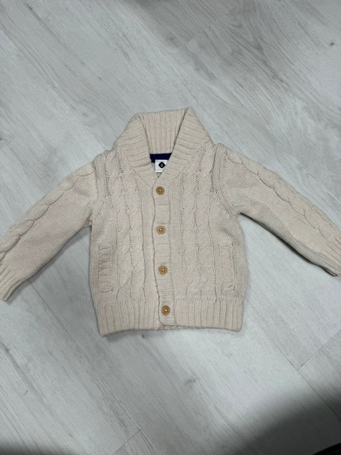 Gilet beige grain de blé 6 mois